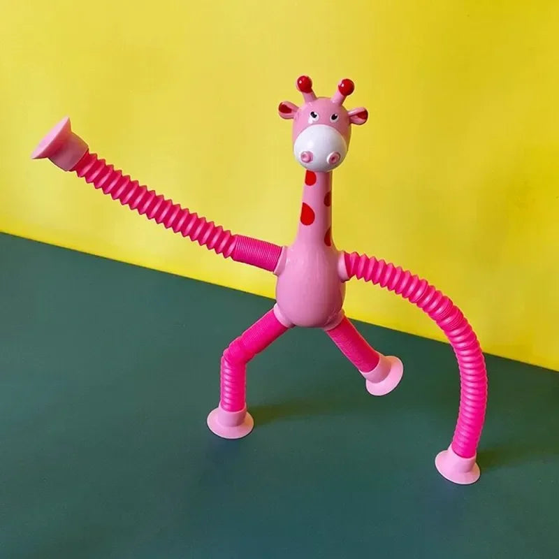 12 PCS Telescopic Suction Cup Giraffe Toy Pop Tubes Fidget Toys Shape Changing Tubes Sensory Toys Funny Gift for Kids Boys Girls