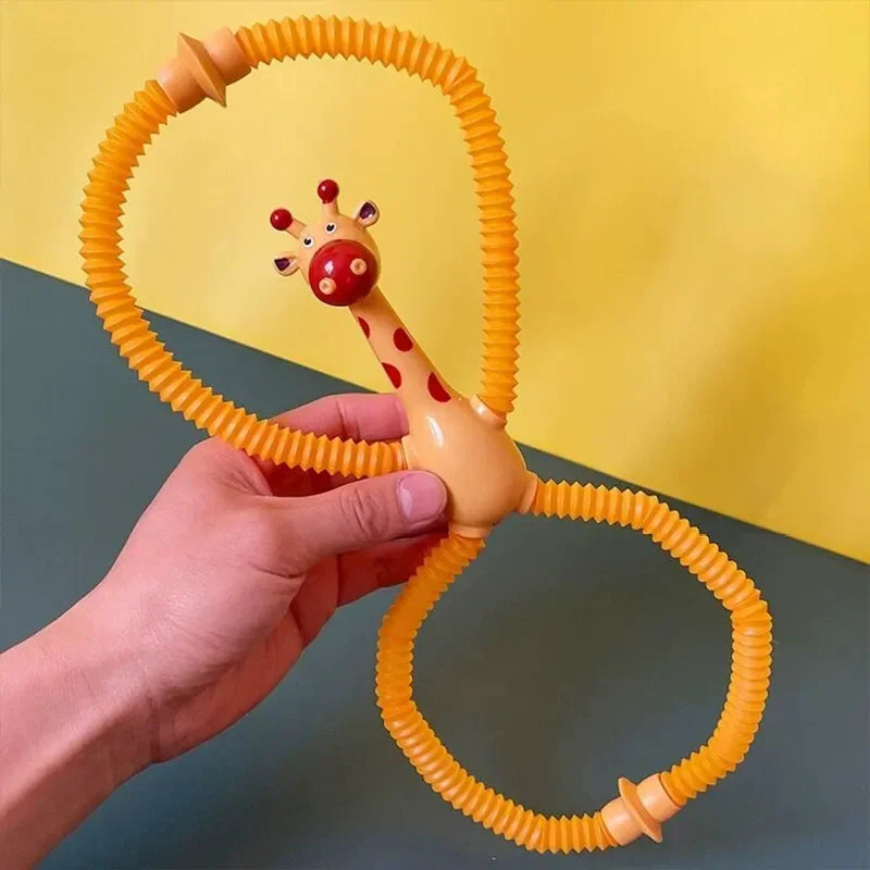 12 PCS Telescopic Suction Cup Giraffe Toy Pop Tubes Fidget Toys Shape Changing Tubes Sensory Toys Funny Gift for Kids Boys Girls