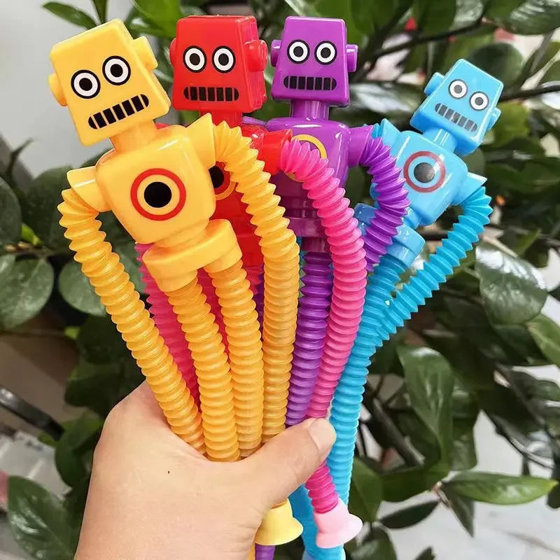 12 PCS Telescopic Suction Cup Giraffe Toy Pop Tubes Fidget Toys Shape Changing Tubes Sensory Toys Funny Gift for Kids Boys Girls
